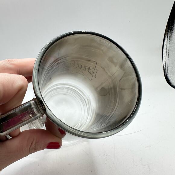 Vintage Budweiser Beer Glass Smokey Mirrored Mug - Retro Barware - Picture 7 of 8